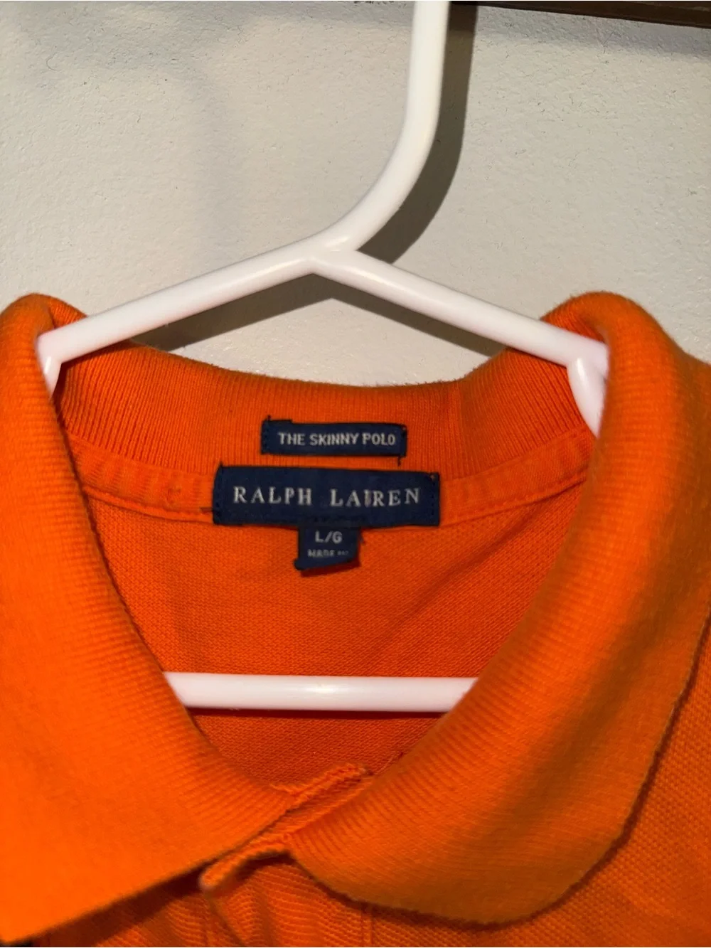 Ralph Lauren Orange Polo with Yellow Embroidered Pony & GB Patch